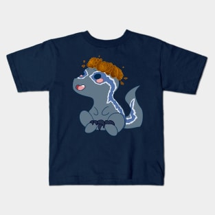 Autumn Chibi Blue Raptor Kids T-Shirt